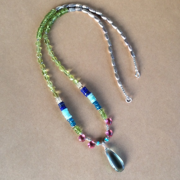 Handcrafted Sundance charm Sterling Silver Multi Stone Necklace Stunning NEW - Picture 9 of 10